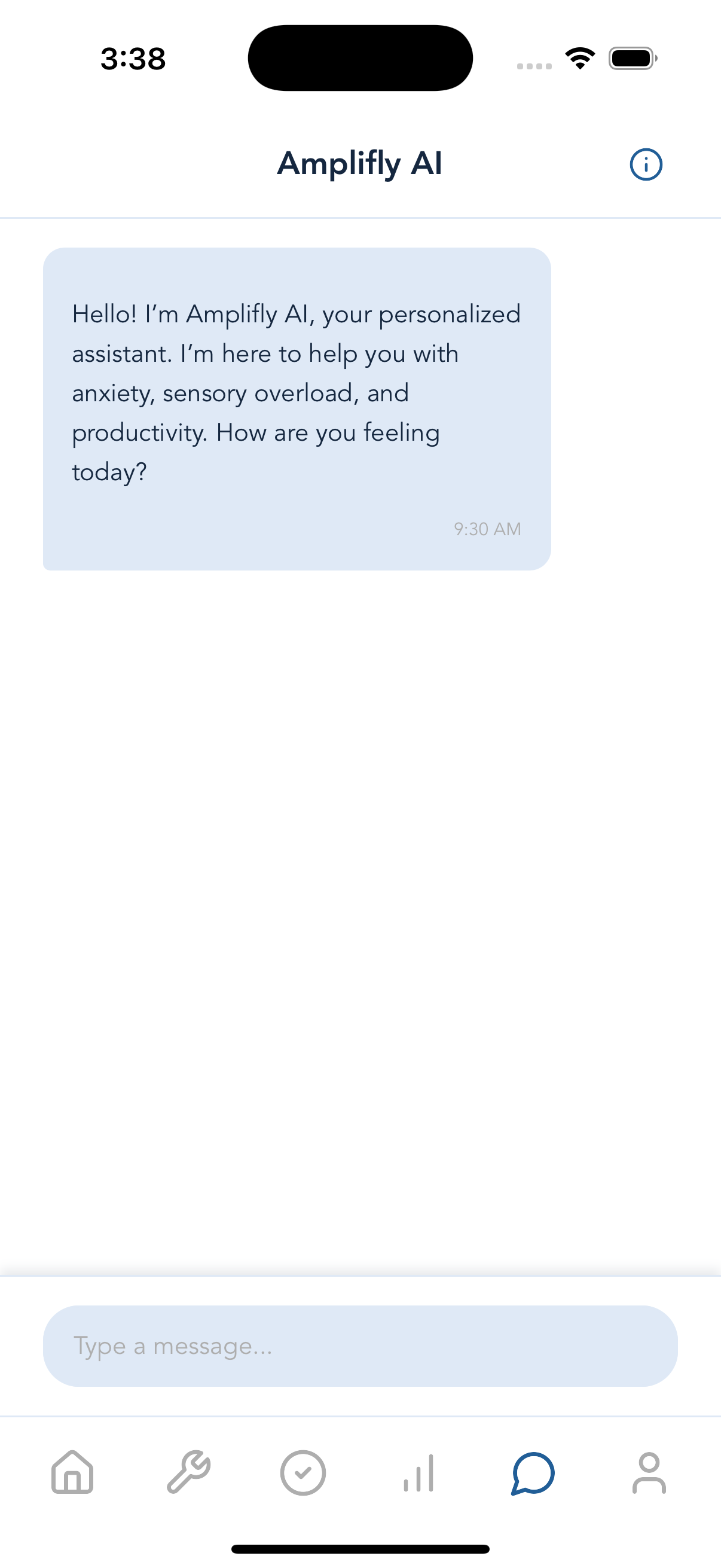 Amplifly AI Chat interface for personalized support